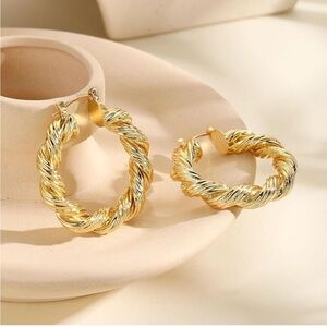 14k gold plated hoop earrings